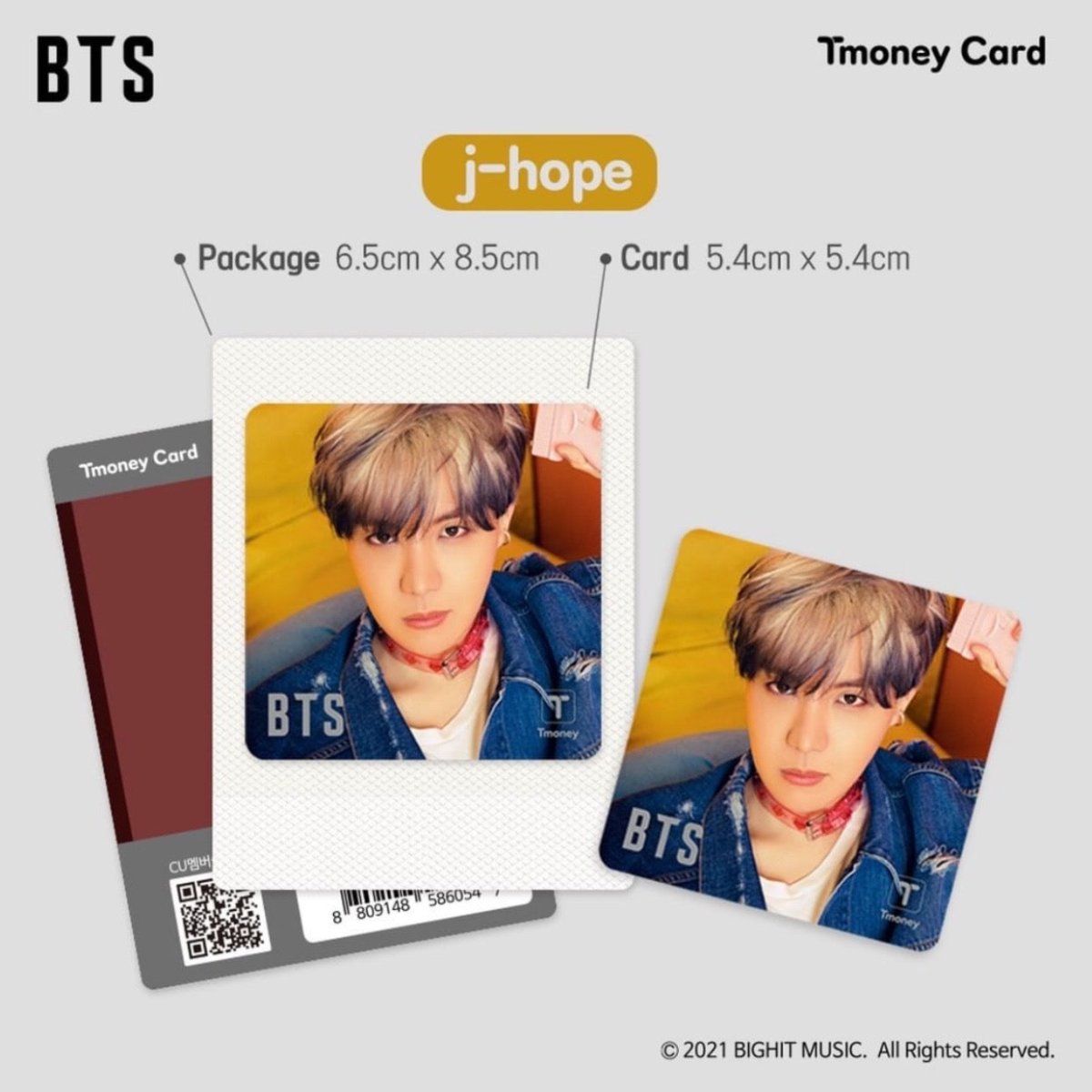 T-MONEY] Offical BTS T-Money Polaroid Card 2021 (Limited Edition