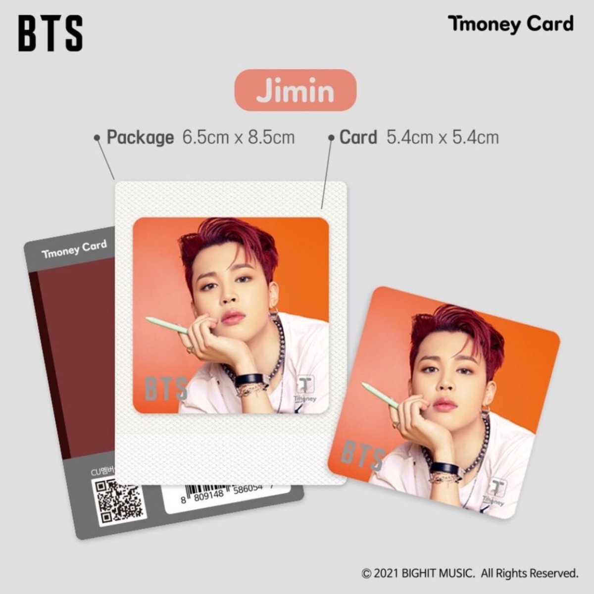 T-MONEY] Offical BTS T-Money Polaroid Card 2021 (Limited Edition