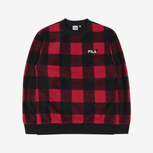 [FILA X BTS] Check Boa Sweatshirt Dark Red