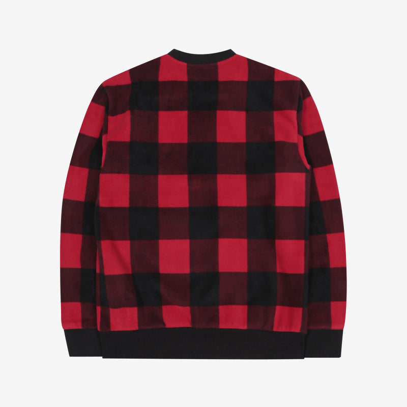 [FILA X BTS] Check Boa Sweatshirt Dark Red