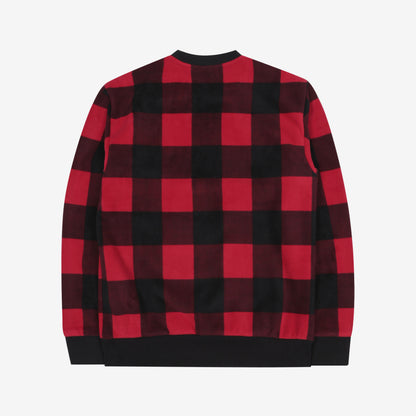 [FILA X BTS] Check Boa Sweatshirt Dark Red