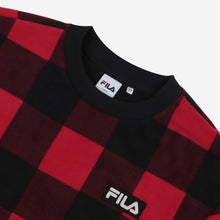 [FILA X BTS] Check Boa Sweatshirt Dark Red