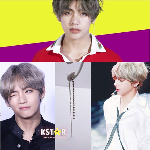 Taehyung's Style DNA Chain Earrings - K-STAR