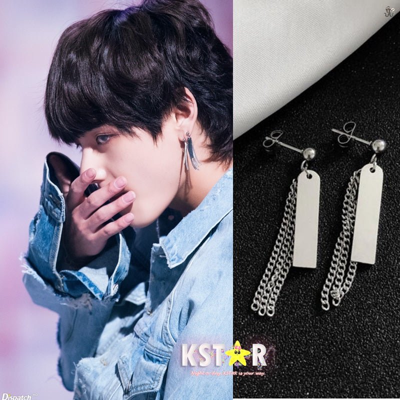 BTS-V Multi-layer Chain Earrings KF30346 | unzzy