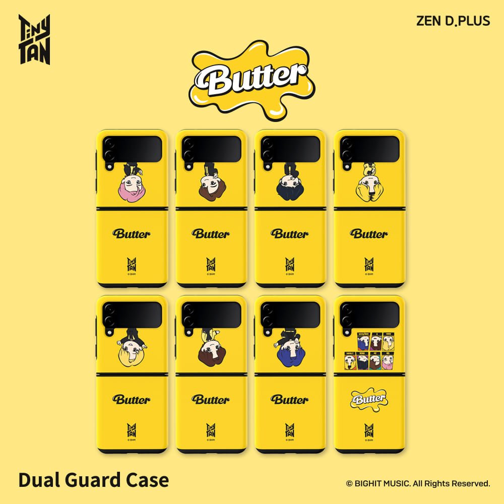 TinyTAN Official BUTTER Dual Guard Case Galaxy Z FLIP 3 - K-STAR