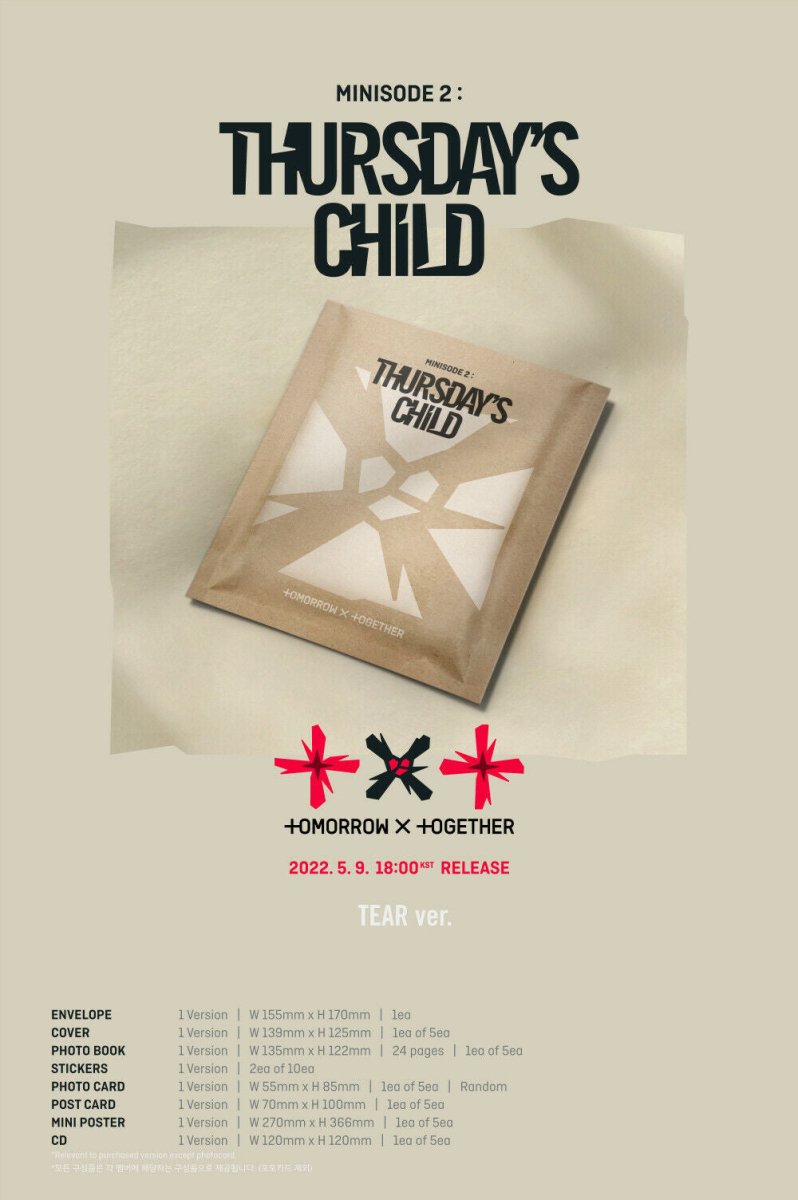 TOMORROW X TOGETHER TXT - minisode 2: Thursday's Child [TEAR ver.] - K-STAR