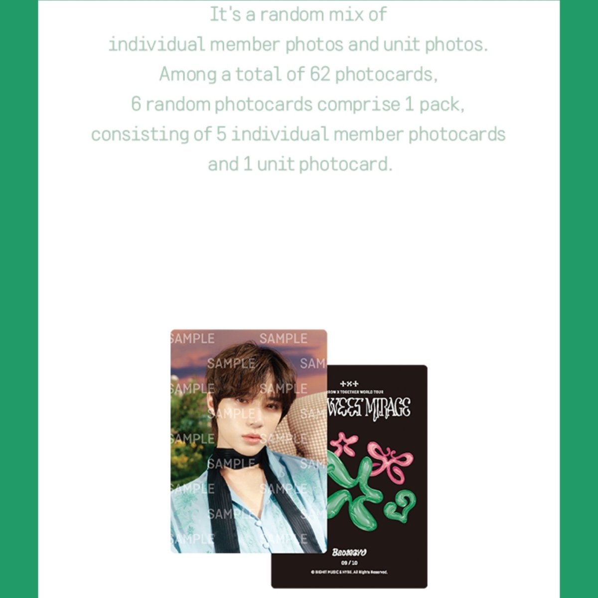 TOMORROW X TOGETHER TXT World Tour [ ACT : SWEET MIRAGE ] Mini Photo Card - K-STAR