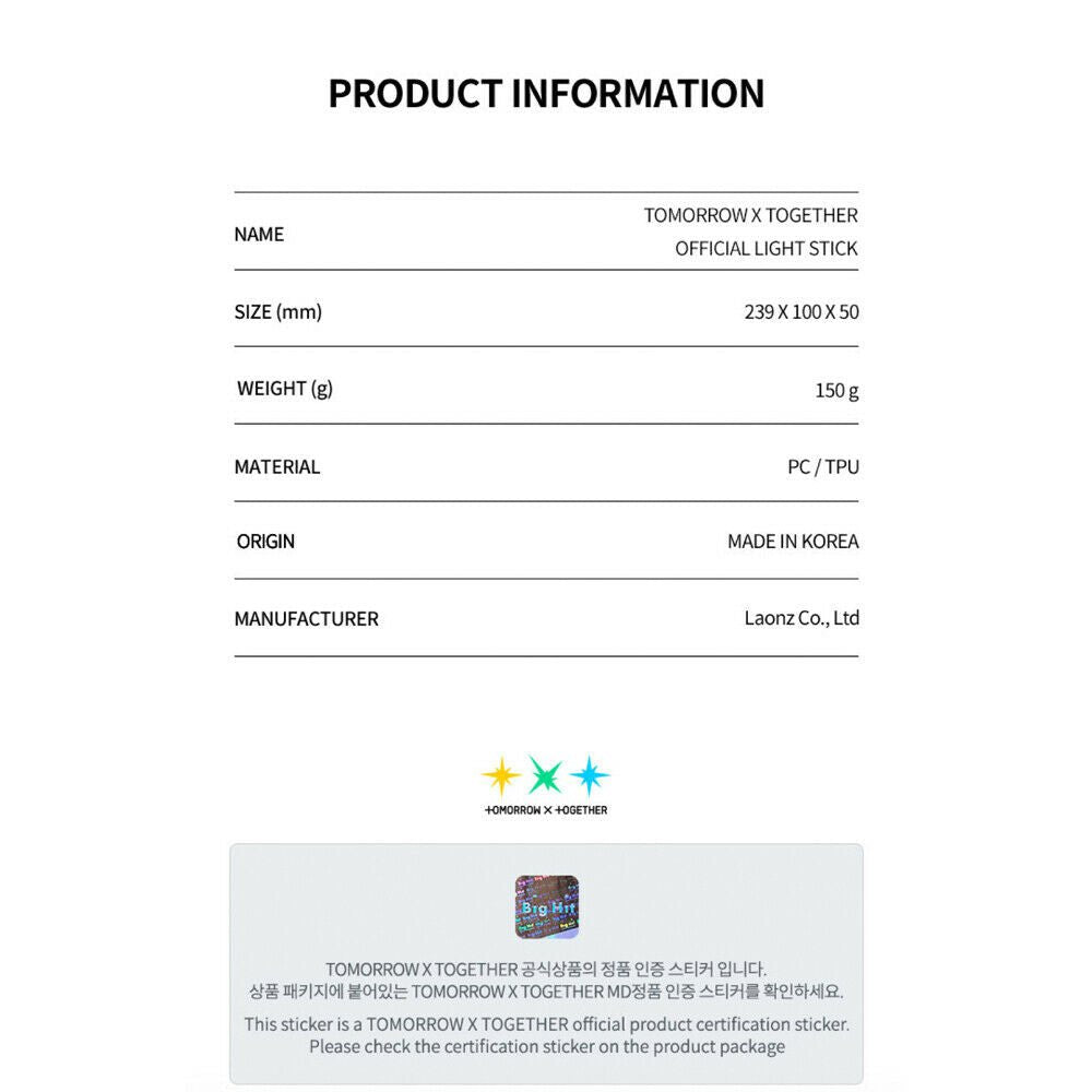 TXT TOMORROW X TOGETHER - Official Lightstick (Free Shipping) - K-STAR