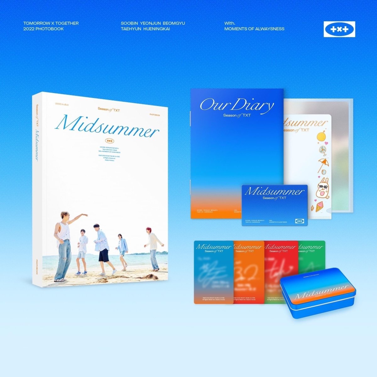 TOMORROW X TOGETHER - TXT Midsummer トレカ Sky Blue ver. 5枚 TXT トレカ 全員 skyblue Midsummer サマパケ