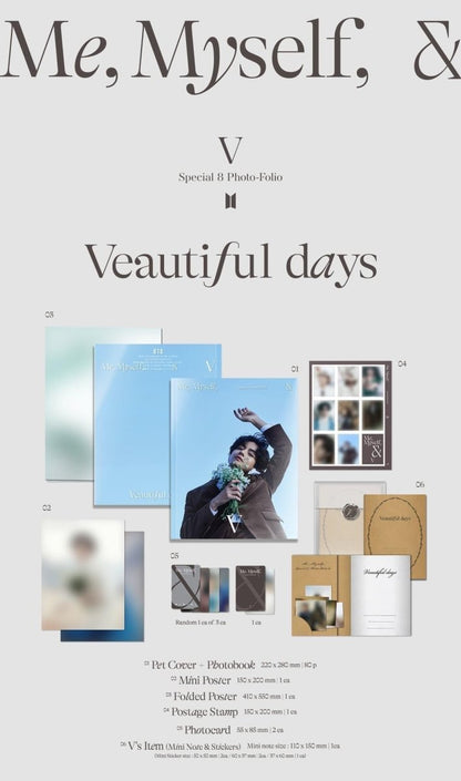 V - Special 8 Photo Folio Me, Myself, and V - Veautiful Days (1st Preoder) - K-STAR