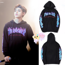 Taehyung's Style Blue Fire Hoodie