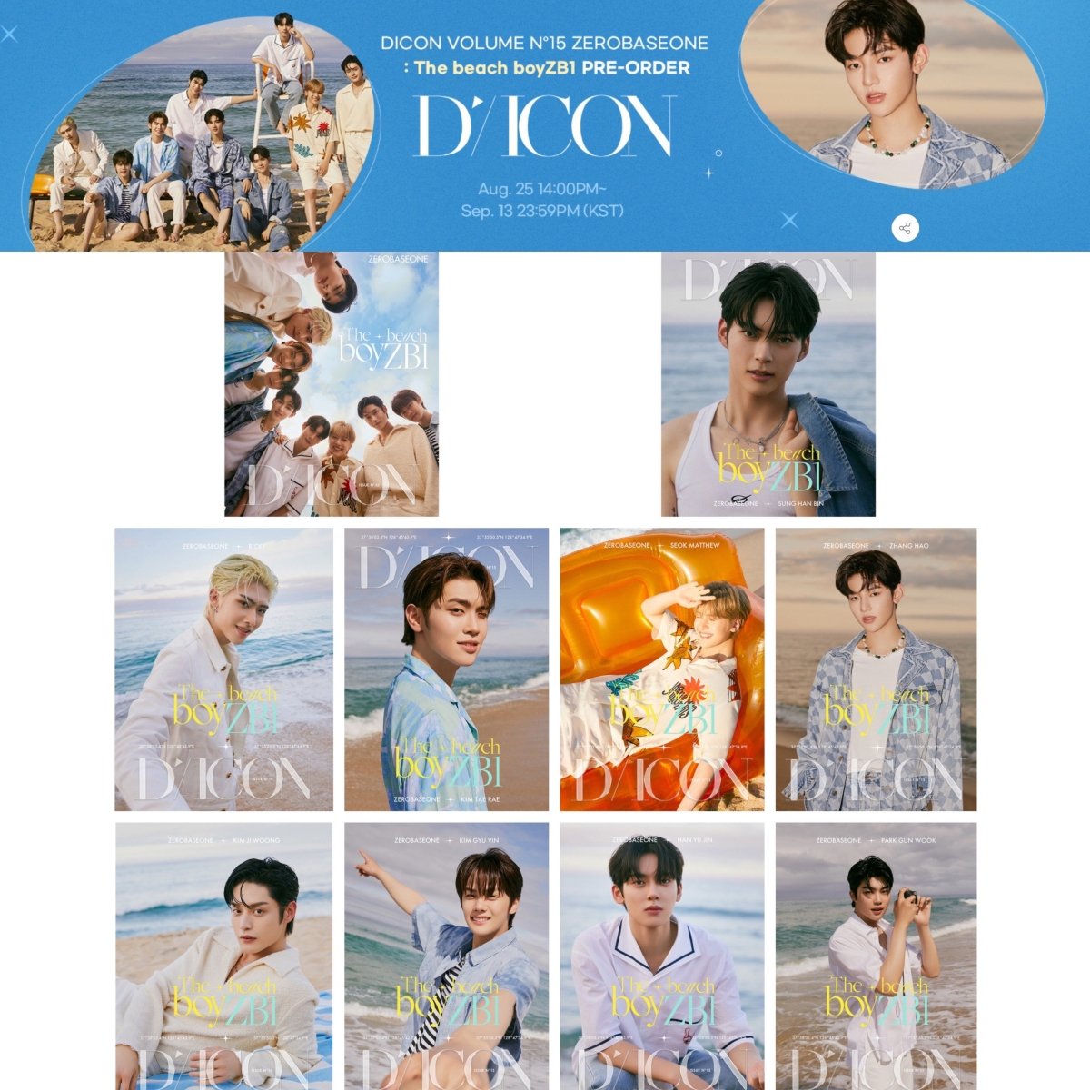 ZEROBASEONE ZB1 Dicon Volume No.15 ZEROBASEONE : The Beach boyZB1 - K-STAR